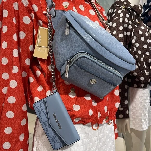 Michael Kors Maisie Large Pebbled Leather 2-in-1 Sling Pack Fanny Pack Waist Bag - Picture 11 of 16